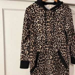 MK leopard print hoodie dress